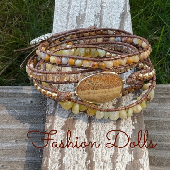 Evie Mossy Weave Wrap Beaded Bracelet New - Picture 5 of 10